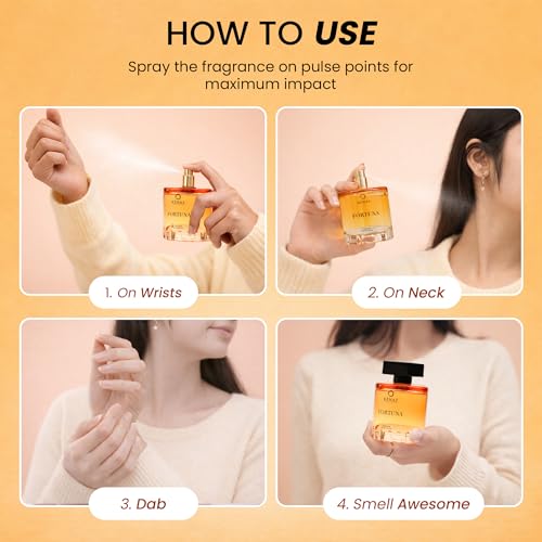 Image of KENAZ Fortuna Long Lasting Perfume For Men & Women 100ML | Dubai Crafted | Floral Fruity With Orange Blossom & Patchouli | Unisex Parfum | 20% Fragrance Oil