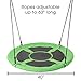 Hey! Play! Saucer Swing – 40” Diameter Hanging Tree or Swing Set Outdoor Playground or Backyard Play Accessory Round Disc with Adjustable Rope, Green/Black