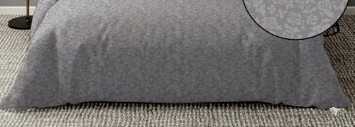 Image of 300 TC Premium Glace Cotton Solid Emboss Bedsheet for Double Bed with 2 Pillow Covers for Home (90 inch x 100 inch or 229 cm x 254 cm) (Rose-Grey, Double- 90 x 100 Inches)