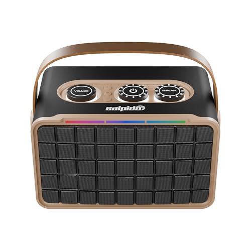 Image of Party Waves 150, Portable Bluetooth Speaker, 10W Output, 1200mAh Battery, LED Lights, Bluetooth 5.3, Multi-Control Knobs, Supports BT /TF Card /USB /AUX /Type-C Input, (Black)