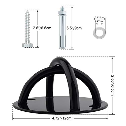 Sunmall 2Pcs Battle Rope Anchor Wall Mount For Suspension Straps, Yoga Swing Ceiling Mount Brackets For Gymnastic Rings,Olympic Rings,Hammock,Resistance Band, X-Mount Ceiling Hooks For Yoga Trapeze #TOP1