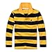 Kids School Uniform Polo Shirts for Boys Striped Long Sleeve Performance Golf T Shirts Active Pullover Tops Clothes 3-14Y