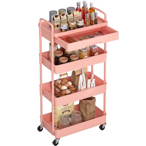 Dttwacoyh, 1 Stück 4 Tier rollwagen mit schubladen, servierwagen mit Rollen, schönheit und Haar...