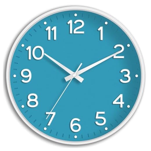 Wall Clock, Silent Wall Clocks Battery Operated 8 Inch-Modern Non Ticking Analog Clock Decorative for Kitchen Office Bathroom Bedroom(Blue)
