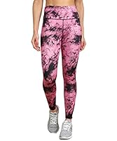Rock Paper Scissors Premium High Waist Stretchable Gym Tights Leggings Gym wear/Active Wear Tights Yoga Pants Zumba/Dance Womens Workout Tights Gym Tight Tie N Dye Print Pink