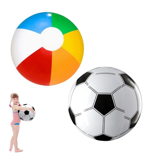 xianshi Lot De 2 Ballon Gonflable Piscine,Ballon De Plage Gonflable 30 Cm,Ballon Piscine,Ballons De Plage Gonflable,Gonflables pour Enfants,Les Fêtes,Football Party