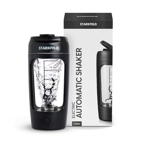 STARKFELD ® Elektrischer Shaker V2 – Automatischer Protein Mixer für perfekte cremige Eiweiß Shakes, Fitness-Boost für unterwegs mit...