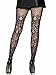 Leg Avenue Womens Floral Vine Fishnet Tights, O/S, Black