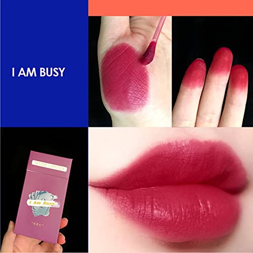 Pasnowfu 20 Pcs/Set Of Tattoo Lipstick, Cotton Swab Lipstick, Tattoo Lip Stain Tattoo Lipstick Cotton Swab, Durable Waterproof Liquid Non-Stick Lipstick, Easy To Carry(Color : Cherry) #TOP2