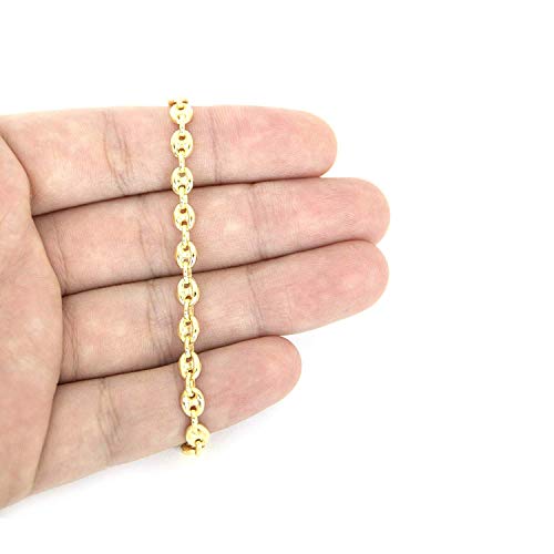 14 Karat Puffed Mariner Link Chain Necklace 14K 4.7mm (Length: 18" - 24")3