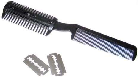 Dependable Industries 2 Pack Manual Pet Hair Trimmer Razor with Extra Blades and Comb Grooming for Dogs and Cats