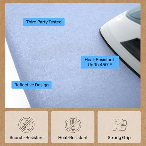 image for GORILLA GRIP The Original Ironing Board Cover and Pad, Silicone Coatin