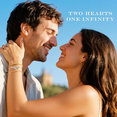 Infinity Love Birthstone Bracelet for women Heart Crystal White Gold Plated Jewelry4