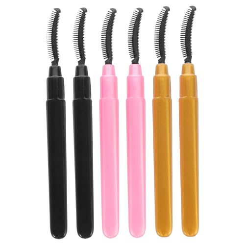 FOMIYES Professional Eyelash Brush Applicator Set 6 Mascara Wands Travel-Size Lash Brush for Extensions