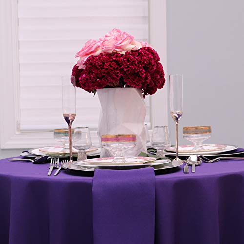 Kadut Purple Tablecloth - 120" Inch Round Tablecloths For Circular Table Cover In Purple Washable Polyester - Great For Buffet Table, Parties, Holiday Dinner & More #TOP1