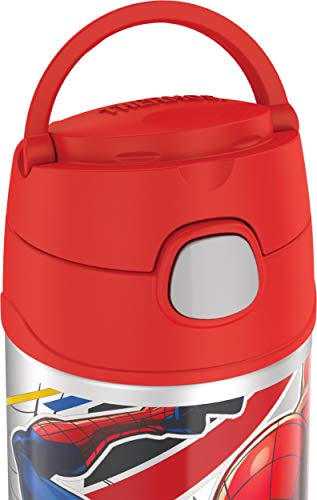 THERMOS FUNTAINER 12 Ounce Bottle, Spiderman & THRF401RS6 F401 FUNtainer Foogo Replacement Straw Set, 2 pk, one size, Clear