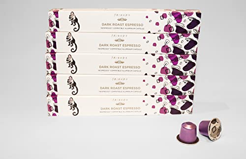 FRIENDS| 50 Cápsulas de Café Tueste Oscuro (5x10) | Cápsulas de aluminio compatibles con Nespresso® Cover