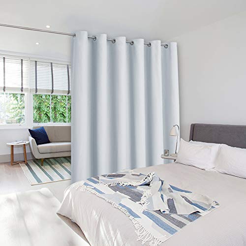 Image of NICETOWN Room Divider Curtain Screen Partition, Vertical Blind for Sling Door, Blackout Window Curtain, Privacy Blind for Patio, Extra Wide Drape (Cloud Grey, Single Panel, 10ft Wide x 9ft Long)
