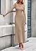 PRETTYGARDEN Women Sweater Dress Fall Fashion 2026 Long Sleeve V Neck Ribbed Knit Pleated A Line Elegant Maxi Winter Dresses (Khaki,XX-Large)