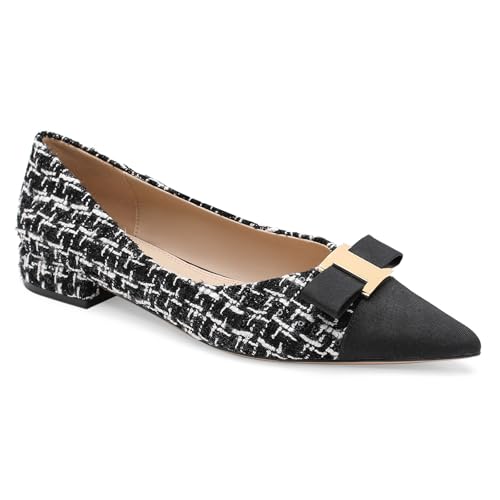 Women's Comfortable Leather Ballet Flats Slip-On Driving Mocs Walking Shoes Cute Business Casual Dress Work Shoes