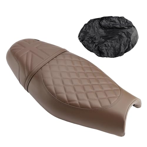 Asiento moto cojín completo de diseño clásico BrownB para Street Twin con acabado resistente