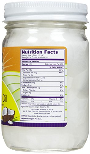 Now Foods Organic Virgin Coconut Oil, 12 Oz #TOP1
