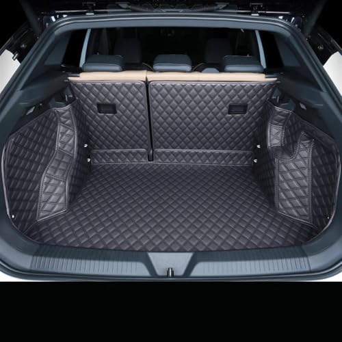 Tapis Coffre pour VW ID4 2021 2022 en Cuir Noir sur Mesure