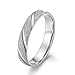 Mesnt Bagues Femmes, Bague Classic Frosted Bands avec Rainures en Sergé, Bague Acier Inoxydable Acier pour Femme Homme Taille 51.5