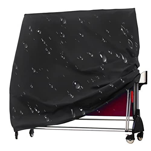 Qingchen Cubierta a Prueba de Viento para Mesa de Ping-Pong - Cubierta Resistente al Agua para Mesa de Ping-Pong,Funda de Tenis de Mesa Plegable Resistente al Viento, Ligera y Resistente Cover