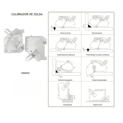 Calibrador para Medición de Soldadura de Acero Inoxidable PRESIZE miniatura 5
