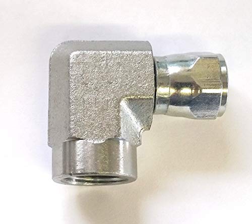 AF 6503-06-08 - 3/8 Female Pipe (.675''-18 Threads) X 1/2 Female JIC (3/4''-16 Threads) 90 Elbow