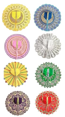Image of Partish Laddu Gopal Dress (Pack of 8, Random Designs & Colors) l Ladoo Gopal Dress l Kanha Ji Dress (Set of 8 Poshak) Size 0 1 2 3 4 5 6 (Size 2)