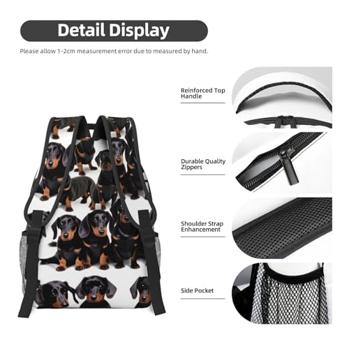Sac à dos pour ordinateur portable imprimé teckel résistant pour éviter les chocs en voyage