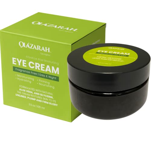 OLAZARAH Advance Aloe Moisturizing Eye Cream, Under Eye Moisturizer, Anti-Aging, Renewal Firming Fragrance-Free, Day & Night Eye Cream 2 Fl. Oz.