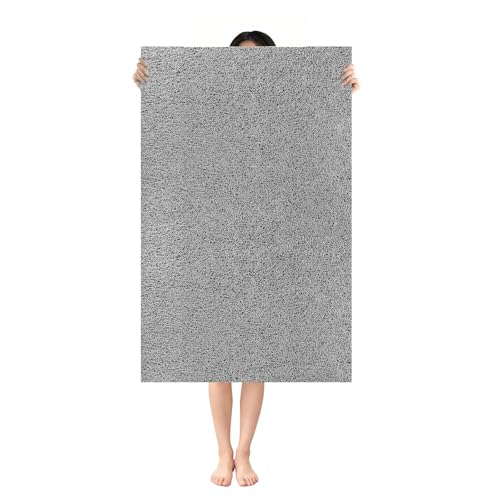 Shower Mat Non Slip: 47.2 x 31.5 Inch Extra Large Shower Mats for Inside Shower with Drain Hole - Soft PVC Loofah Anti Slip Shower Stall Mat for Walk-in Shower and Bathroom, Quick Drying