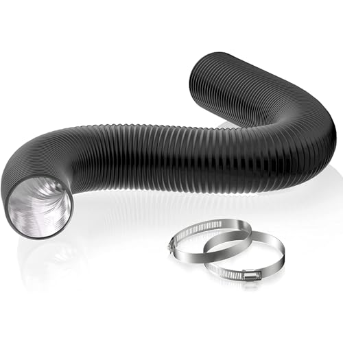 HG Power 3 Inch Air Ducting, 8 Feet Flexible Aluminum Dryer Vent Hose, Three Layer Protection Dryer...