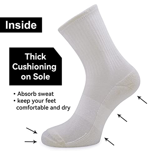 Image of Busy Socks 3 Pack Men's Merino Wool Hiking Crew Socks Womens Warm Thick Cushioned Outdoor Athletic Socks for Walking Running