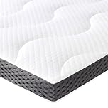 Amazon Basics Colchón de Espuma viscoelástica con Gel refrescante Topper, Funda removible y Lavable, 180 x 200 cm, 7 cm, Blanco