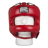 CLETO REYES Boxing Headgear with Face Bar for Men and Women, Protective Head Guard Face Saver, Sparring Fighting Sports, Kickboxing, MMA, Muay Thai, Classic Red
