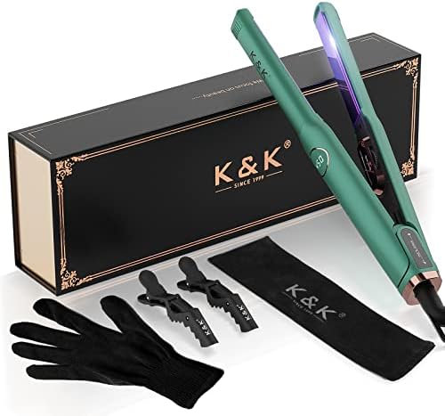 Mini Hair Straightener with LED Display Adjustable Temperature 1/2 Inch Small Flat Iron 4D 360°Swivel Short Hair Tourmaline Titanium Dual Voltage Auto Shut Off