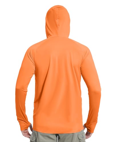 Image of isnowood Sun Shirt UPF 50+ Men's Fishing Long Sleeve UV Protection Hoodie Hiking Rash Guard Swimming Running