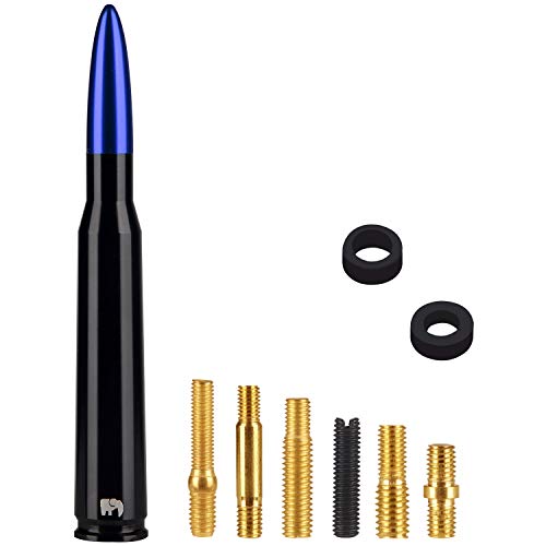 Image of ONE250 Bullet Style Antenna for Harley Davidson Motorcycles All Models (1998-2020) - Will fit Any Harley Davidson Street Glide, Road Glide, Road King or Electra Glide (Blue)