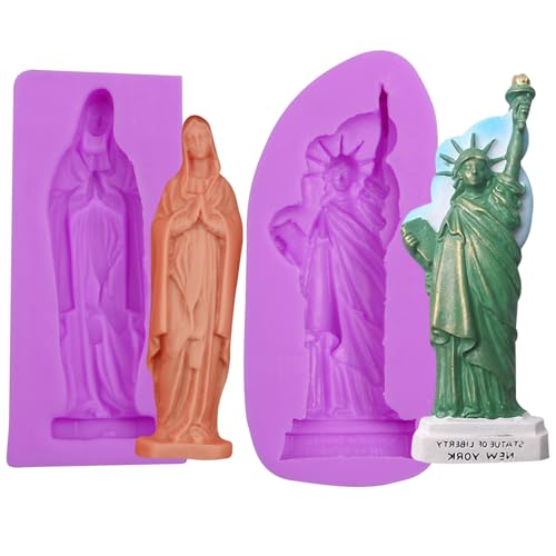 Infovox Religious Silicone Molds, Virgin Mary and Statue of Liberty, 2 Pack