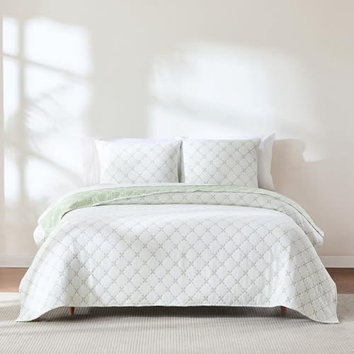 Lush Decor Diamond Leaf Jacquard Reversible Matelasse Coverlet 3 Piece