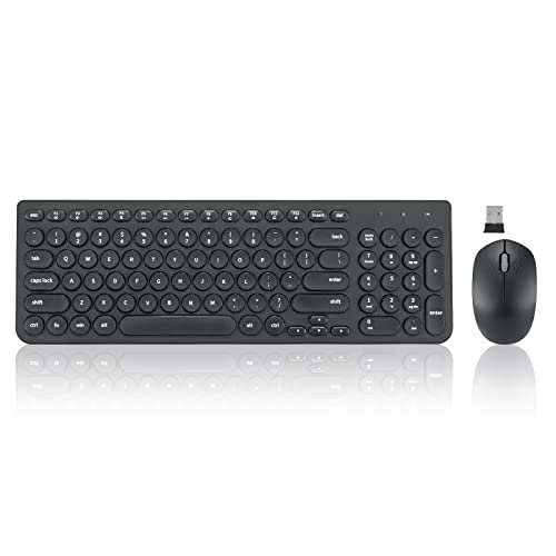 Wireless Keyboard Mouse Combo,Compact Full Size Wireless Keyboard and Mouse Set 2.4G Ultra-Thin Sleek Design for Windows, Computer, Desktop, PC, Notebook, Laptop