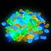 DORMIYA 750 Pcs Glow in The Dark Rocks, 1.1 in Garden Pebbles, Decorative Aquarium Gravel, Safe Plastic Luminous Stones for Fish Tank, Garden, Plant, DIY Decoration