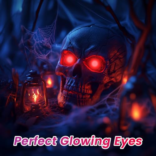 Image of Led Eyes for Mask Skeleton Ghost Black Cat Spider Pumpkin Spooky Tree, EL Panels Light for Cosplay DIY Christmas Party Decor (Red, 30mm)