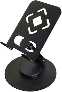 ZIGMA MOBILES 360 Rotatable Mobile Phone Stand Folding Cell Phone Stand, Fully Adjustable Foldable Phone Holder Compatible with Phone 16 15 14 13 12 11 Pro Xs Max Xr X 8, All Phones Black, T2