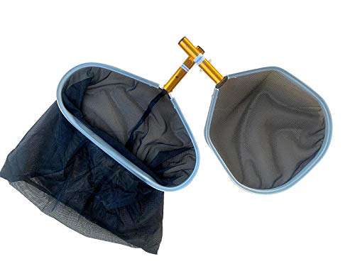 FibroPool Professional Pool Leaf Skimmer & Rake Kit 20" Heavy Duty Dual Mesh Nets for Above & Inground Pools, Fine Debris Skimmer and Deep Leaf Net Cleaning Set