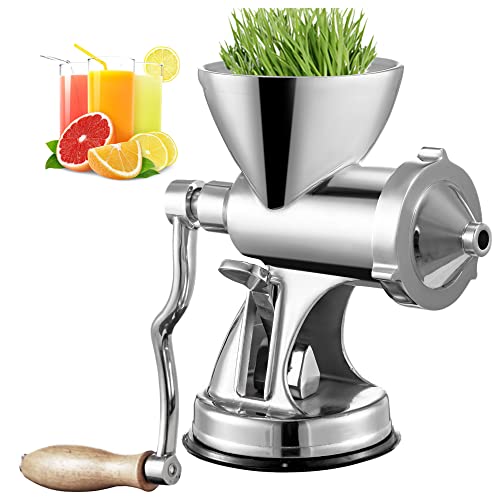 KELUNIS Extractor Manual de exprimidor de Hierba de Trigo de Acero Inoxidable exprimidor de Tornillo doméstico exprimidor Lento exprimidor de Jugo de Naranja Vegetal agitador portátil